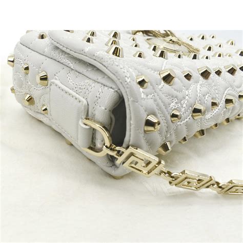 round versace studded vanitas medusa white tassel bag|Versace: White Studded Medusa Medallion Bag .